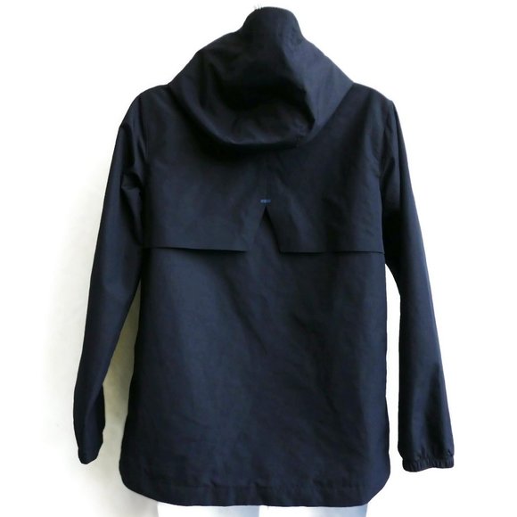 Navy Rain Jacket Champion Hood Zipper Pockets Cape Mesh Back M 8 10 - Picture 3 of 7